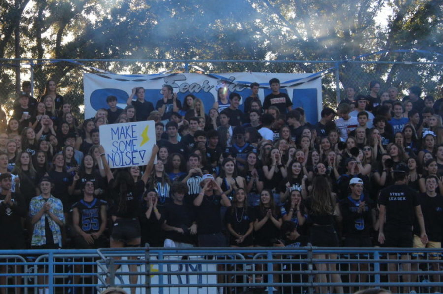 The blacked-out Storm shows up to support RHS in the first home game of the season.  Captured by Mackenzie Henderson.