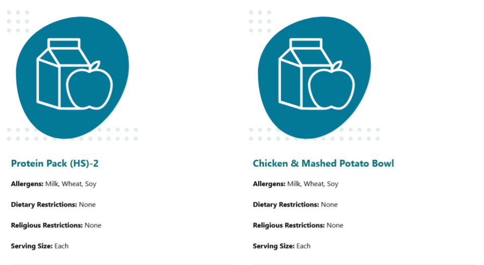 The Rocklin USD menu website states that meals that contain beef products have no religious dietary restrictions.