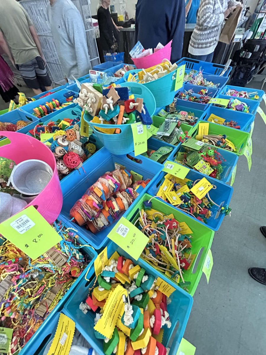 Toys on sale during the annual Bird Expo